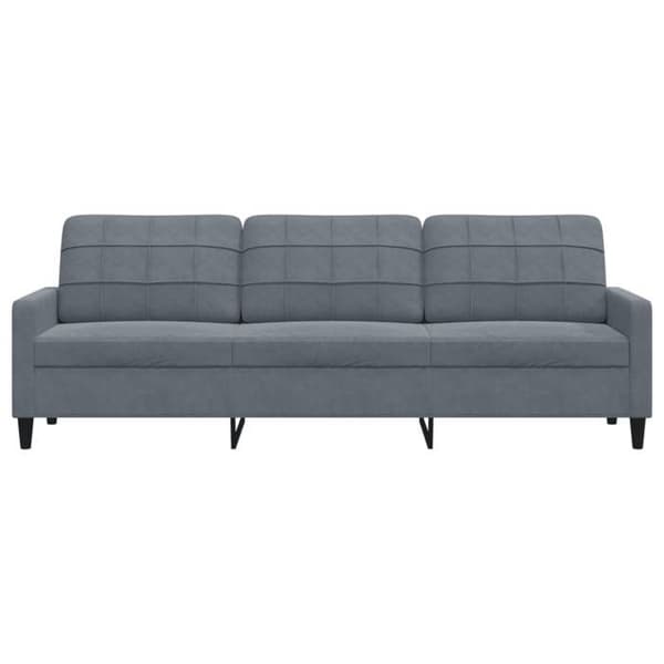 vidaXL Soffa 3-sits Grå 210 cm Sammet, soffa, vardagsrumssoffa, 3-sits soffa, stoppad soffa, sittplatser 4007645