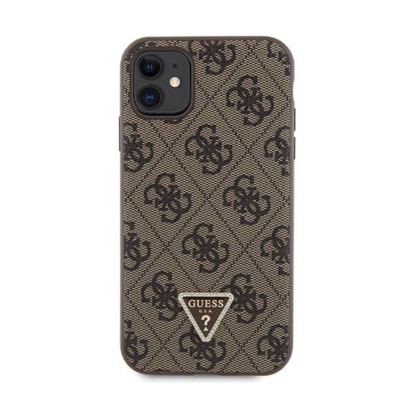 Mobilskal - Guess - iPhone 11 - Brun - Metallogotyp - Hård