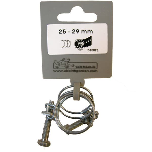 Set med 2 klämmor - UBBINK - Diameter 25-29 mm - Galvaniserade - För spiralrör