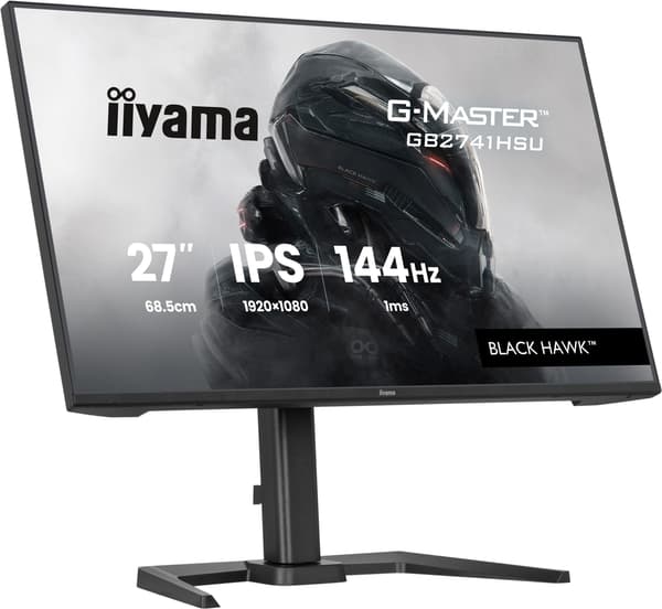 Speldator Skärm - IIYAMA - 27" - 144Hz - IPS-panel - 1ms - Höjdjusterbar - G-Master Black Hawk