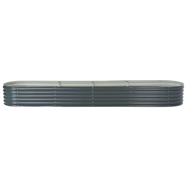 Jardiniär - vidaXL - 400x80x44 cm - Galvaniserat stål - Grå - Rektangulär