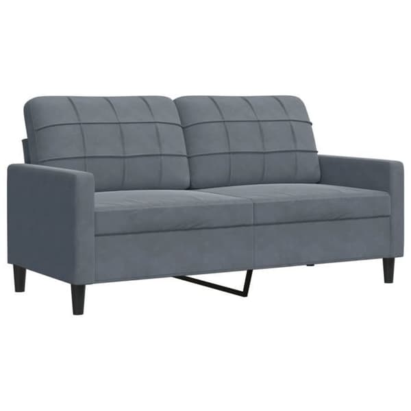 vidaXL 2-sitssoffa Mörkgrå 140 cm Sammet 4007625