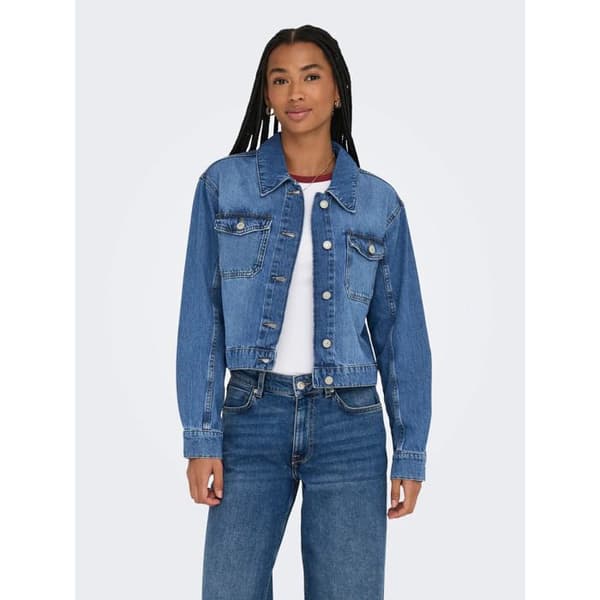 Jeansjacka dam Only - medelblå denim