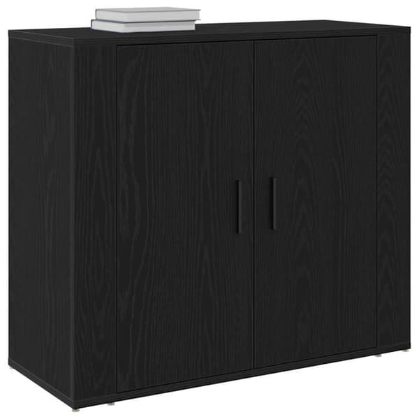 Buffé Ek Svart 80x33x70 cm Tillverkat Trä