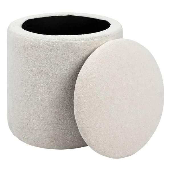 Puff förvaring Kaydi vit D35cm - Atmosphera Inredningsdesigner