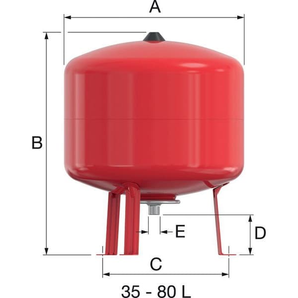 Expansionskärl - FLAMCO - Baseflex - 50 L - Fast membran - Vertikal montering