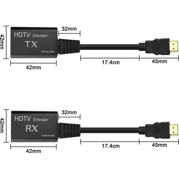 HDMI-repeater - XMSJSIY - XMSJSIY - HDMI över RJ45 TX/RX - Cat6 - 60 m