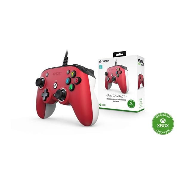Spelkontroll - Nacon - Pro Compact Controller - Röd - Anpassningsbar - USB