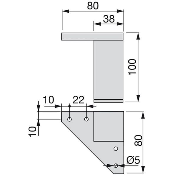 Set om 4 ben för möbel Alumix 1 - höjd 100mm - Plast - förkromad