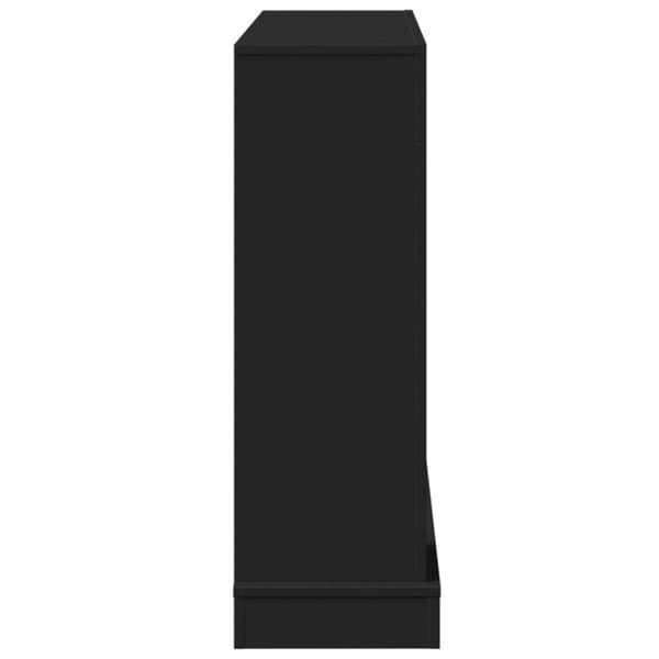 Svart eldstadsram 100x30x87,5 cm av ingenjörsträ.