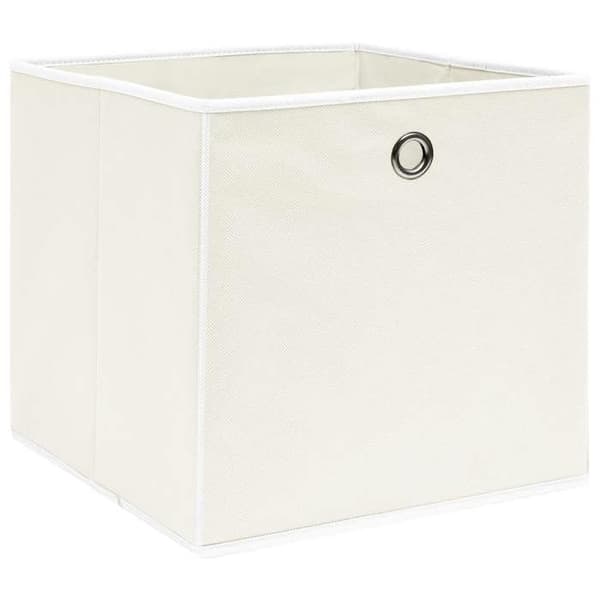 vidaXL Förvaringsboxar 4 st Vit 32x32x32 cm Tyg