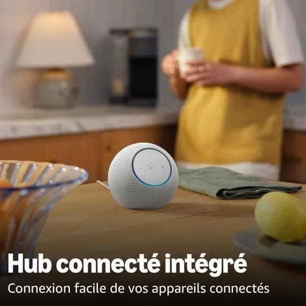 Ansluten högtalare - AMAZON - Echo Dot Max - 1 diskant + 1 baslåda - Wi-Fi - Vitt glaciär
