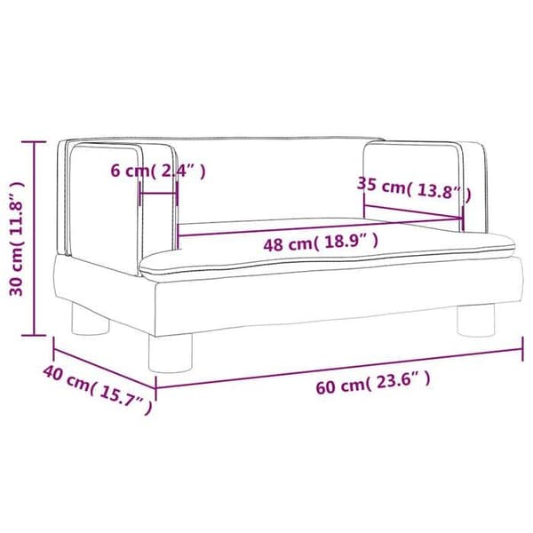 vidaXL Barnsoffa blå 60x40x30 cm sammet 3196317