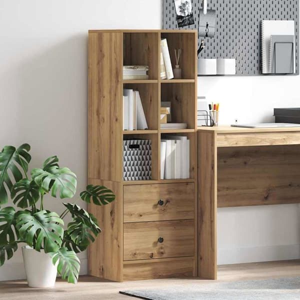 Modern rektangulär buffé - vidaXL - Hantverks-ek - 45,5 x 34 x 127 cm - Ingenjörsträ