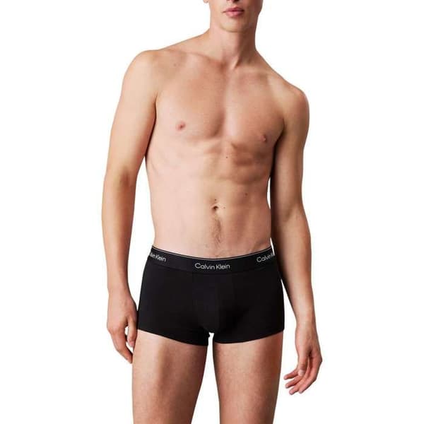Set med 3 korta enfärgade blå bomullsboxers med varumärket.