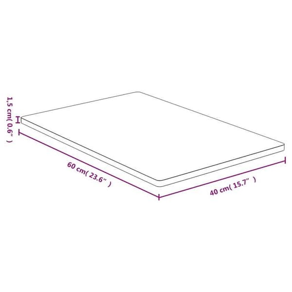vidaXL Bordsskiva 40x60x1,5 cm bambu 3154989
