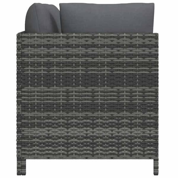 vidaXL 2-sits trädgårdssoffa med kuddar Grå flätad resin 313498