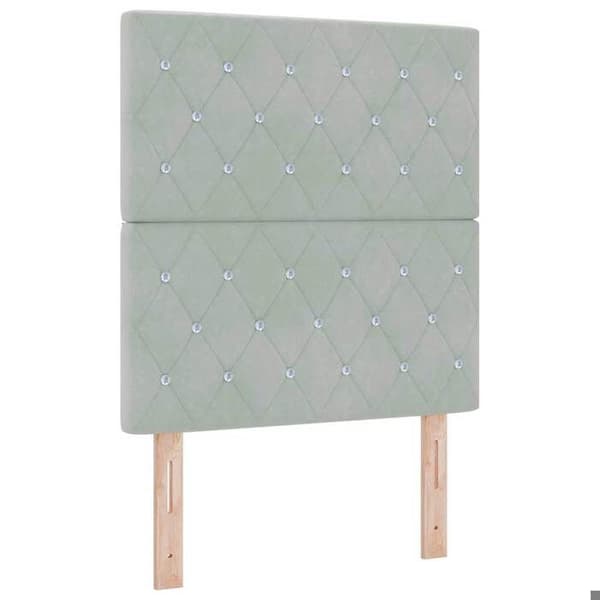 vidaXL Sänggavel Ljusgrå 80 cm Sammet 3337740