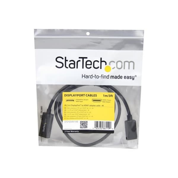 STARTECH.COM 1m DisplayPort till HDMI Adapterkabel - M/M - 4K - Svart