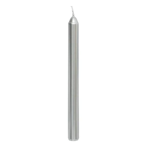 Set med 4 Stiftljus "Satin" 25cm Silver