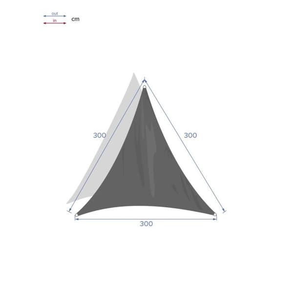 Triangulärt solskydd "Curacao" vit 3x3x3m i polyester - Hespéride