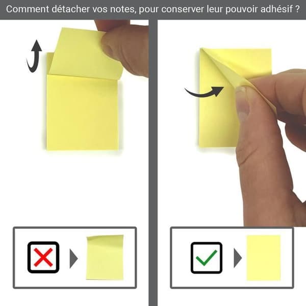 Post-it-lappar - Mini block - 4 pastellfärger - 400 ark - 3,75 x 5 cm