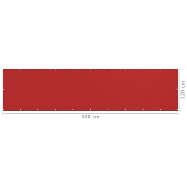 vidaXL Balkongskärm Röd 120x500 cm HDPE