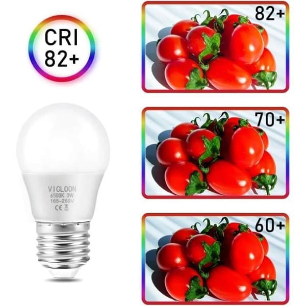 Ampull LED E27 G45 - VICLOON - 3W - Kallvitt 6500K - 280 Lumen - Ej dimbar