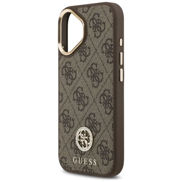 Guess Hardcase 4G Strass Logo MagSafe för iPhone 17 - Brun
