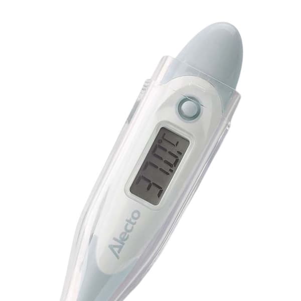 Digital termometer med flexibel spets, minne och feberlarm Alecto Vit / Blå