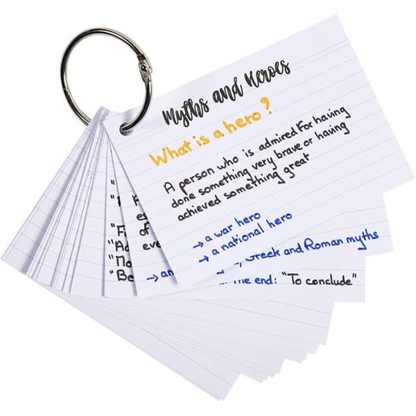 Fickor bristol - A6 148x105mm - Linjer - Perforerade - Med ring - Exacompta