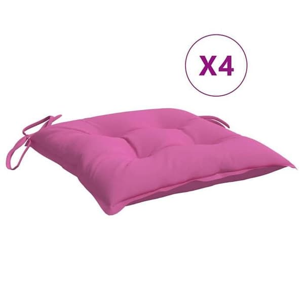 vidaXL Stolsdynor set om 4 rosa 40x40x7 cm tyg 361502