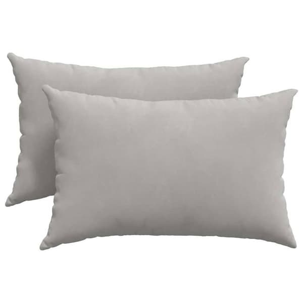 Soffkuddar i tyg - vidaXL - Ljusgrå - 60x40x20 cm - Avtagbara överdrag - Polyesterfyllning