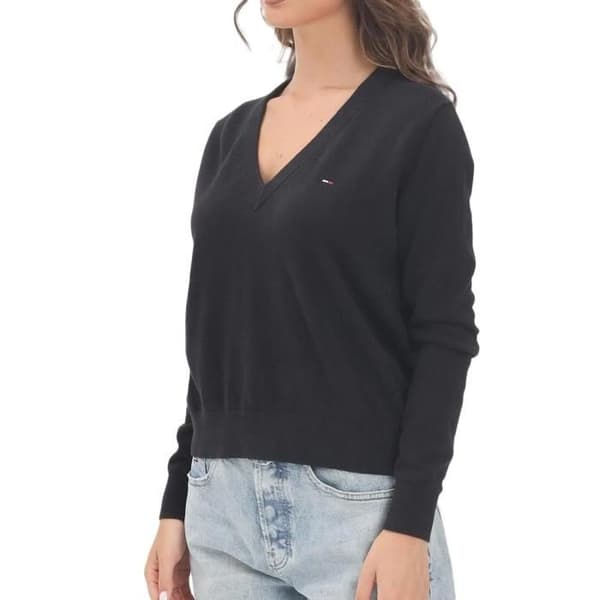 Tommy Hilfiger V-neck svart damtröja