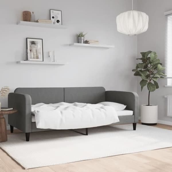 vidaXL Dagbädd Mörkgrå 90x190 cm Tyg 354044