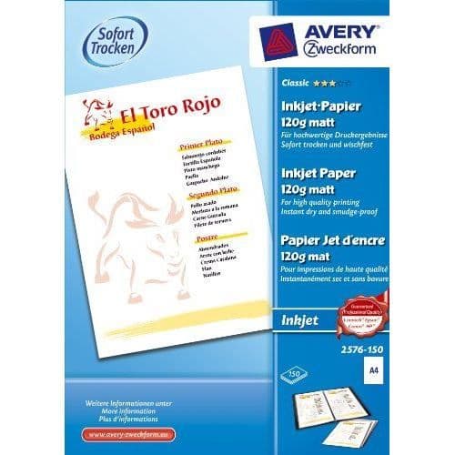 Inkjettpapper - Avery Dennison - 2576-150 - A4 - 120g - 150 ark