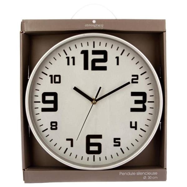 Klocka silver "Elian" D30cm - Atmosphera Inredningsdesigner