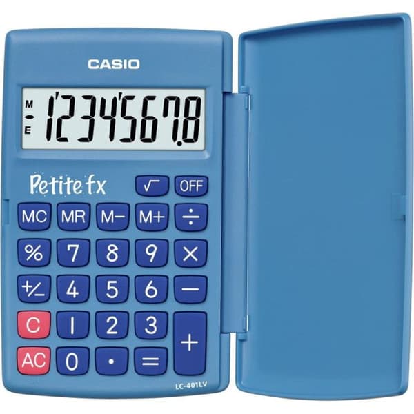 Liten Fx Casio Blå skolkalkylator