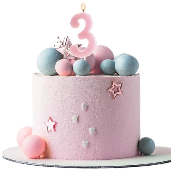 Stake - DEKORA - 345419 - Nummer 3 - Rosa - Paraffinvax - 5,5 cm