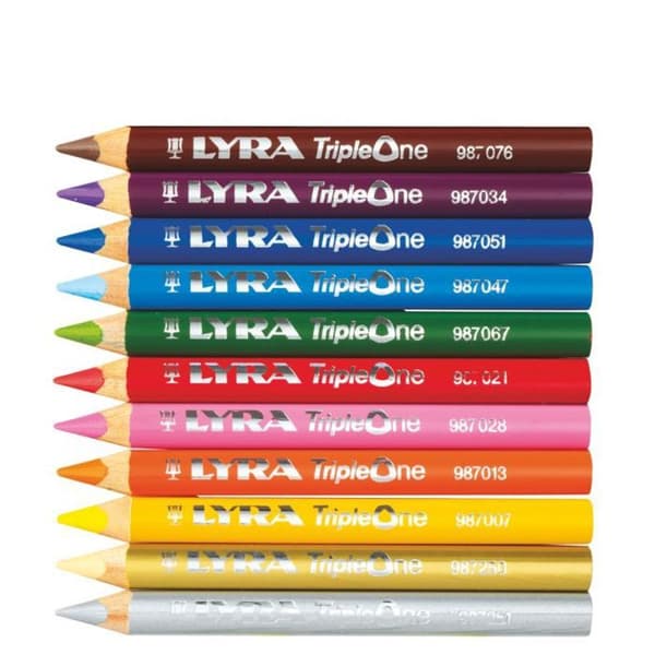 Färgpennor - LYRA - Triple One D6.25mm - Förpackning 12 st - Stift 6,25 mm - Triangulär kropp 12 cm