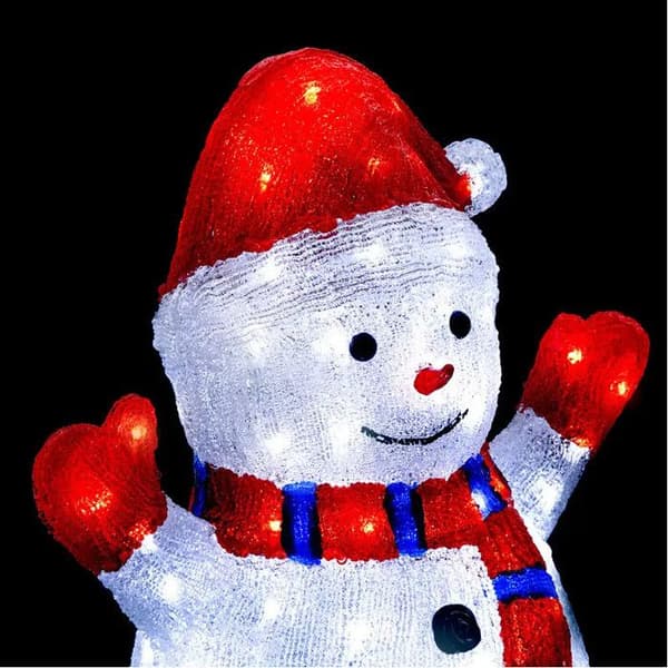 Utebelysande snögubbe H48cm 90 LED med solpanel Feeric lights & christmas