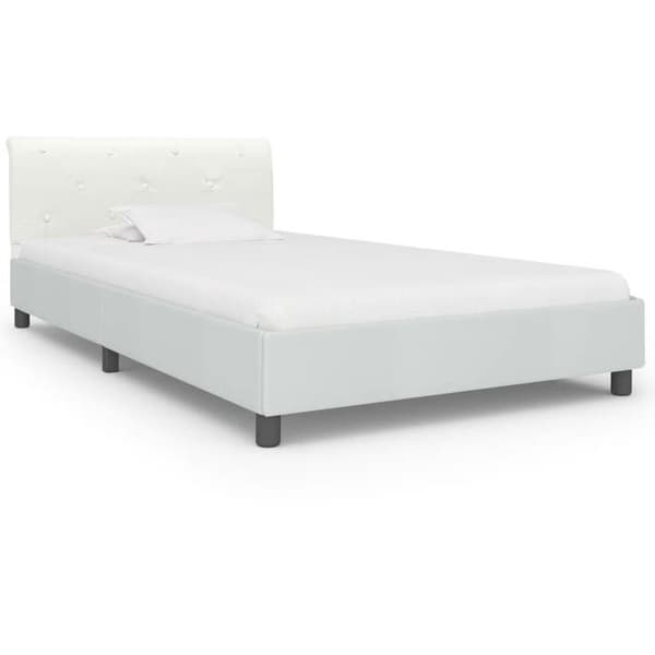 vidaXL Sängram Vit Konstläder 100 x 200 cm 284871