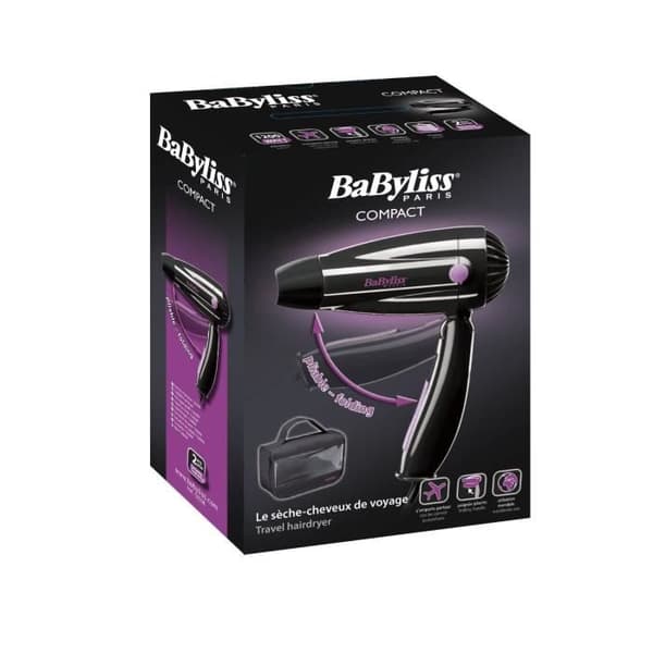 BABYLISS Resefön - D5250E - 1200W - hopfällbar