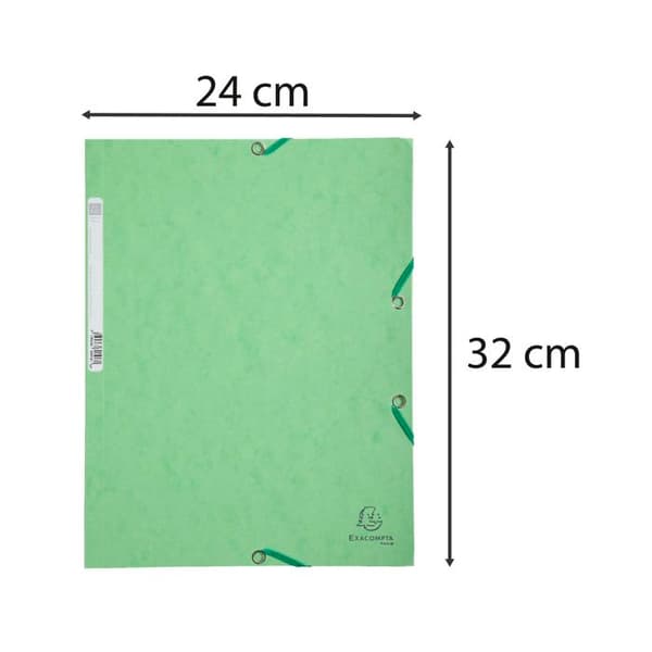 3-flikars elastisk mapp - EXACOMPTA - 55513E - A4 - Glanspapper 400 g/m² FSC - Förpackning 25 (Lind)