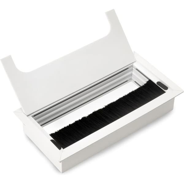 Emuca Kabelgenomförningar Set om 5 Rektangulära 160x80mm Aluminium Vit