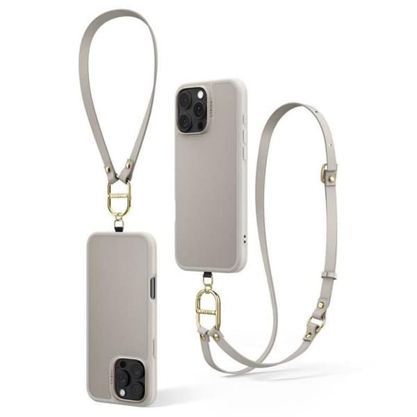 Mobilskal - SPIGEN - iPhone 16 Pro - Kräm - Praktisk Rem - Luftkudde