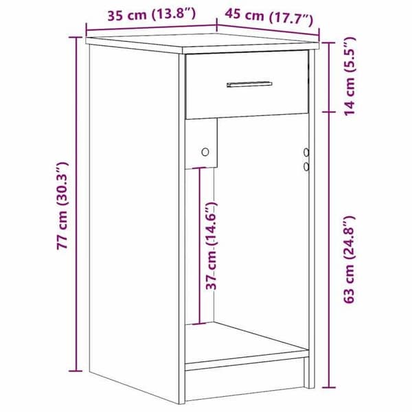 vidaXL Datorställ med låda vit 35x45x77 cm 858740