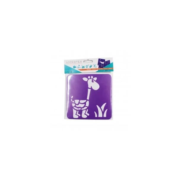 Pochoarer - Sodertex - I Savannen - Oförstörbar Plast - 6 delar - 14x14 cm - Lila