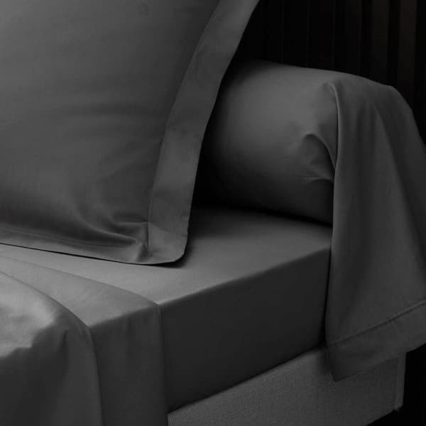 Rektangulär kuddfodral 50x70 cm - Percale 100% bomull - Antracitgrå