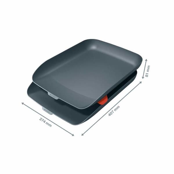 Postkorg - LEITZ - 53581089 - Set med 2 - A4 - Grå - Cosy
